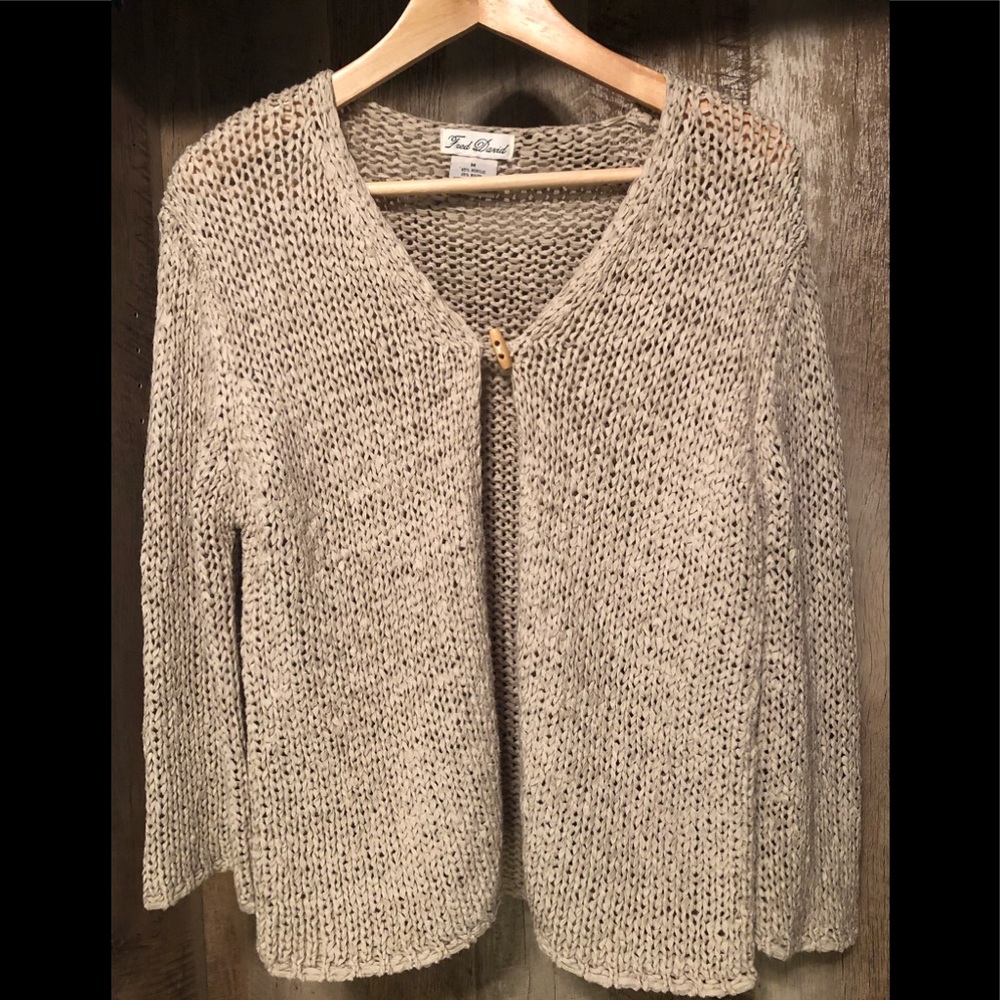 Fred David Women’s light weight crochet sweater